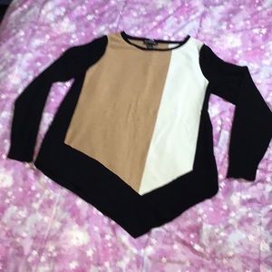 INC asymmetrical sweater. Block design. Size Large